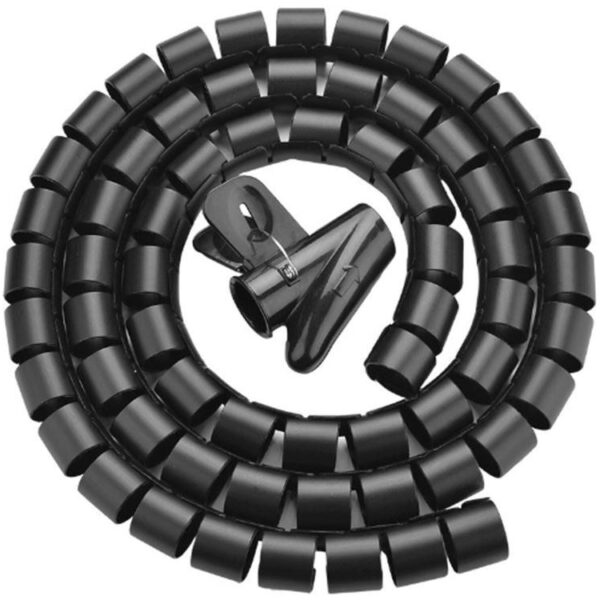 Organizér do káblov Unitek spiralny organizér na káble, 10 metrov, 22 MM priemeru, čierny