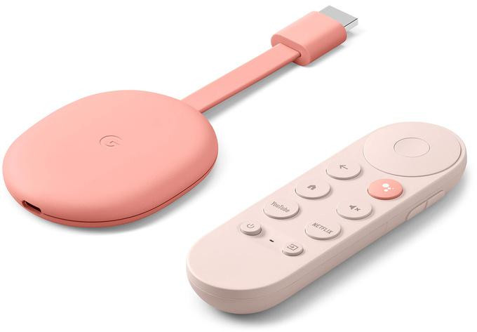 Prehrávač multimediálny Google Chromecast 4K s Google TV Ružový