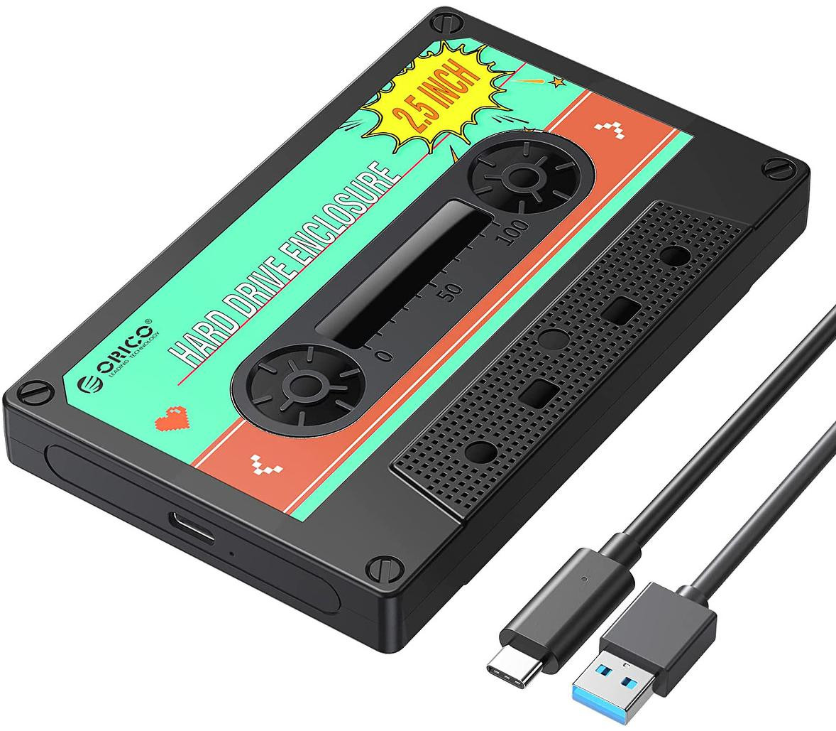 Skrinka disku Orico 2580C3-V1-BK-EP SATA 2,5" USB-C 6Gbps kazeta
