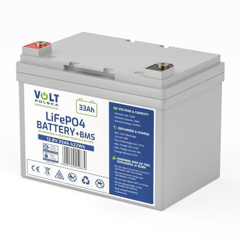 Akumulátor Volt Polska Lítium-železo-fosfátový LIFEPO4 12V 33Ah 30A