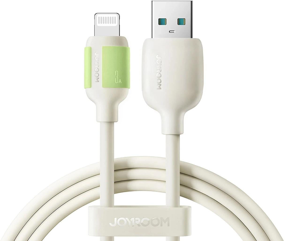 Kábel Joyroom S-A53 3A USB-A - Lightning s fluorescenčnou koncovkou 2 m - béžový