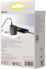 Nabíjačka Sieťová Baseus Compact Quick Charger CCXJ-E01 30W 2x USB-A 1x USB-C PD 3.0 QC 3.0 Čierna – Obrázok 6
