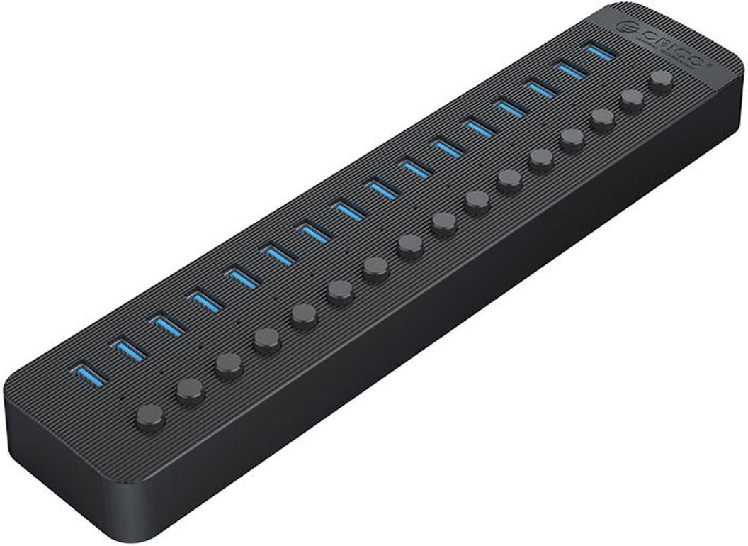 Hub USB Orico 16xUSB-A 5Gbps BC 1.2 78W čierny