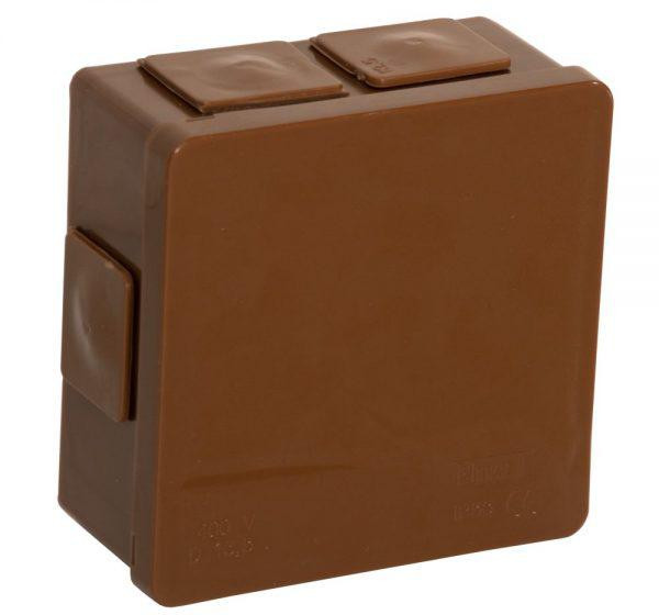 Inštalačná krabica nadomietková prázdna 6 vstupov Viplast VP-02 klik Hnedá IP55 86x86x40mm 002-02