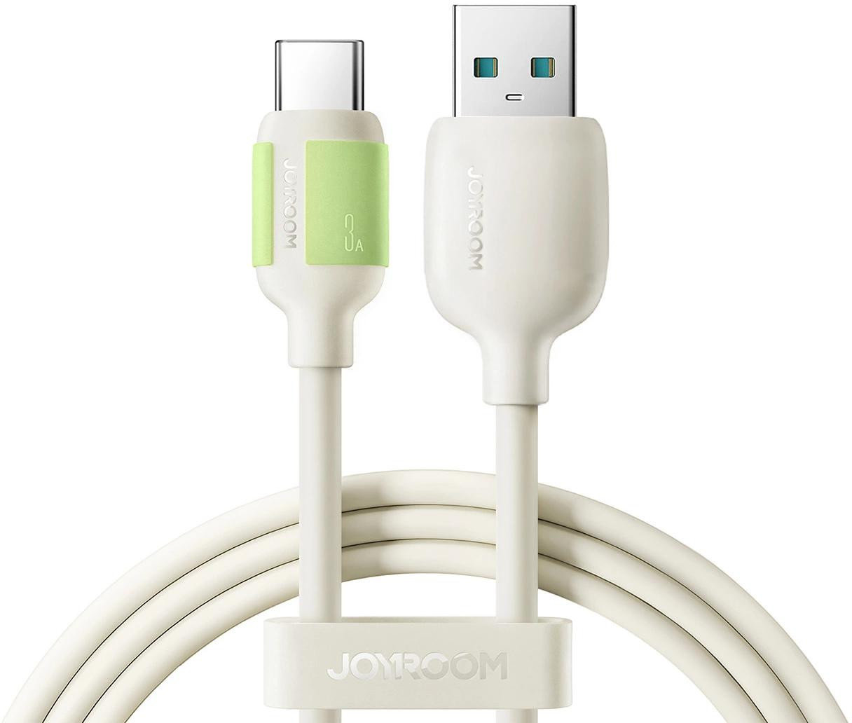 Kábel Joyroom S-A53 3A USB-A - USB-C s fluorescenčnou koncovkou 1,2 m - béžový