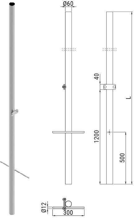Stĺp ATS SKAM3/4 pod montáž kamier CCTV