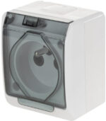 Hermes Zásuvka hermetické jednoduché nadomietkové s uzemnením 16A IP44 s klapkou dymną GNT 0321-01