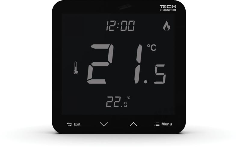 Káblový regulátor izbový čierny R-10S PLUS TECH Ovládače