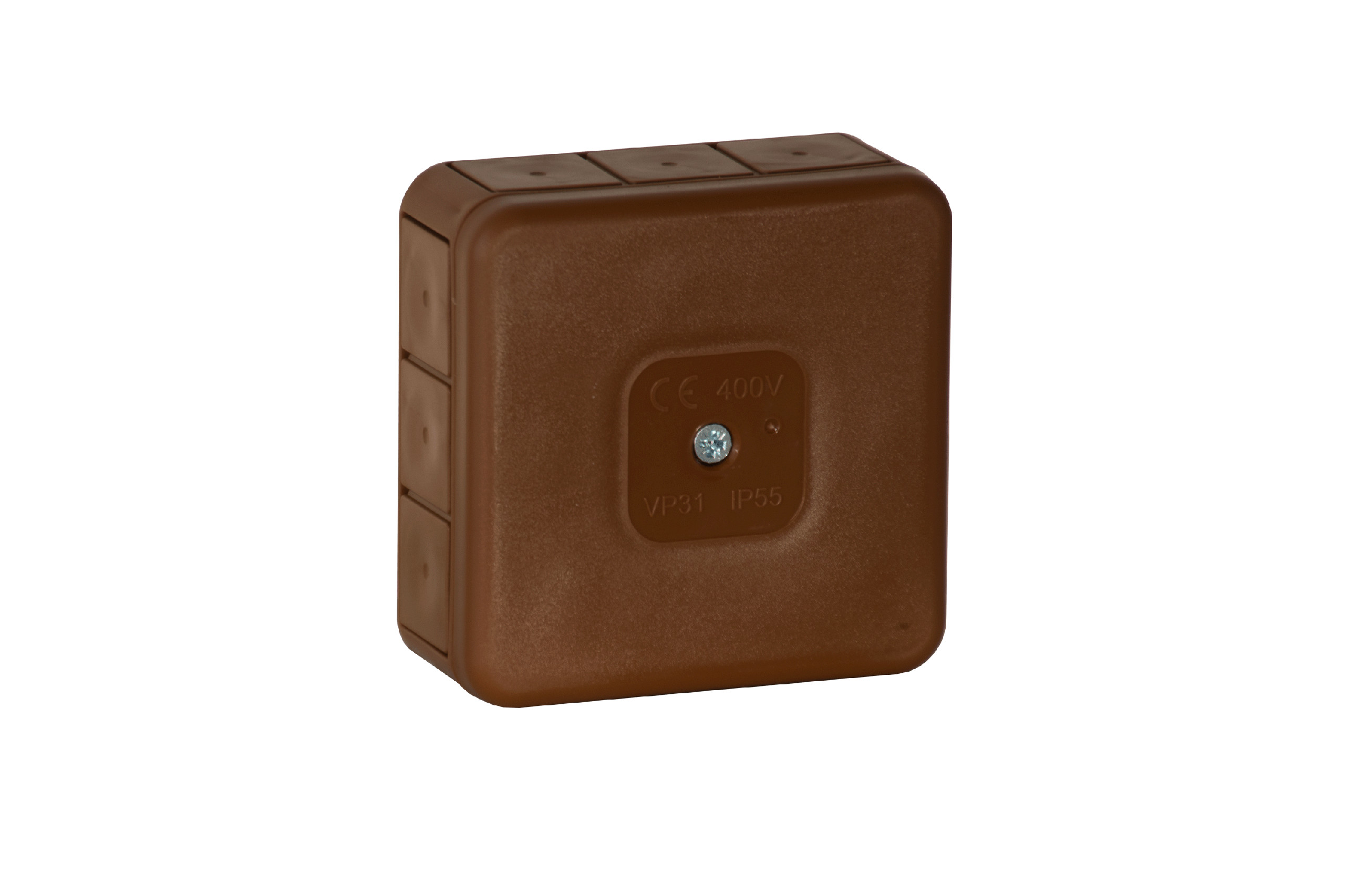 Inštalačná krabica nadomietková prázdna 12 vstupov Viplast VP-31 Hnedá IP55 85x85x37mm 031-02