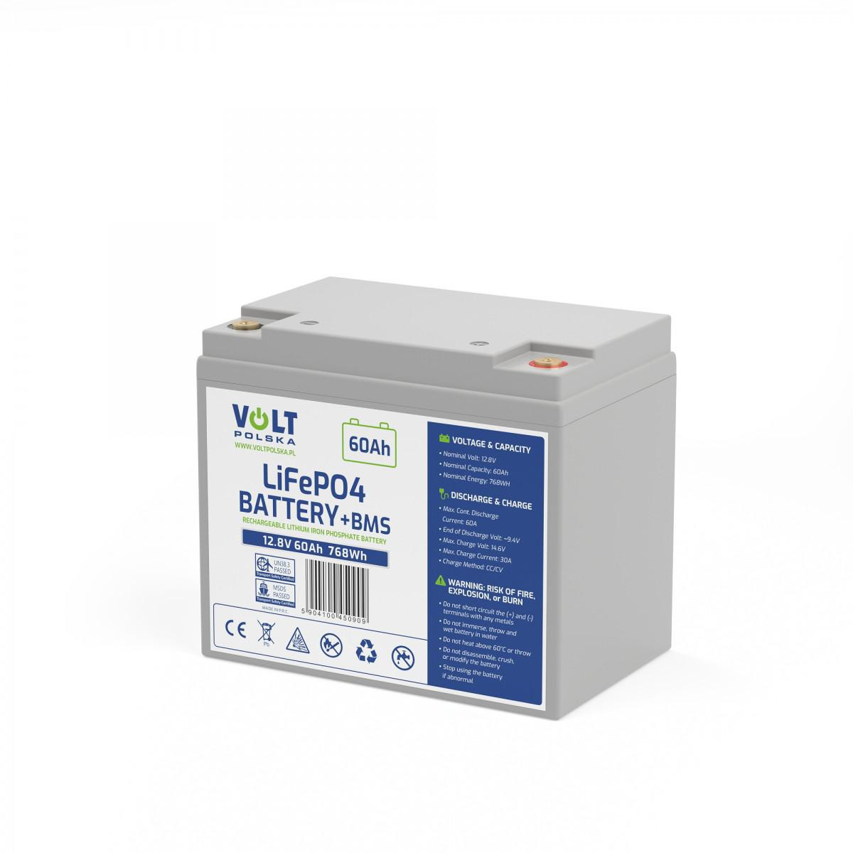 Akumulátor Volt Polska Lítium-železo-fosfátový LIFEPO4 12V 60Ah 60A
