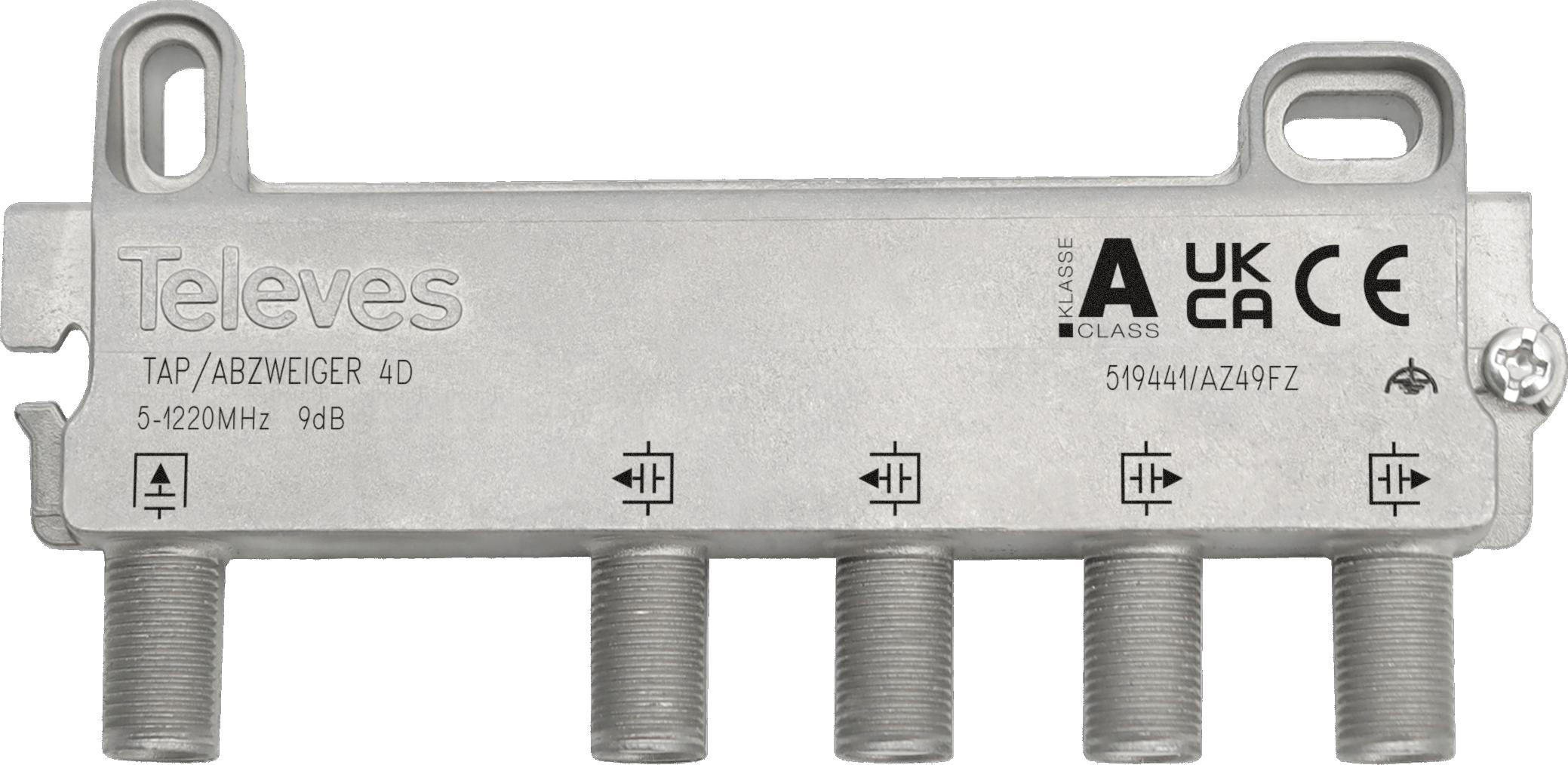 Odgałęźnik koncový F 4D Televes 5...1220MHz 9dB ref. 519441