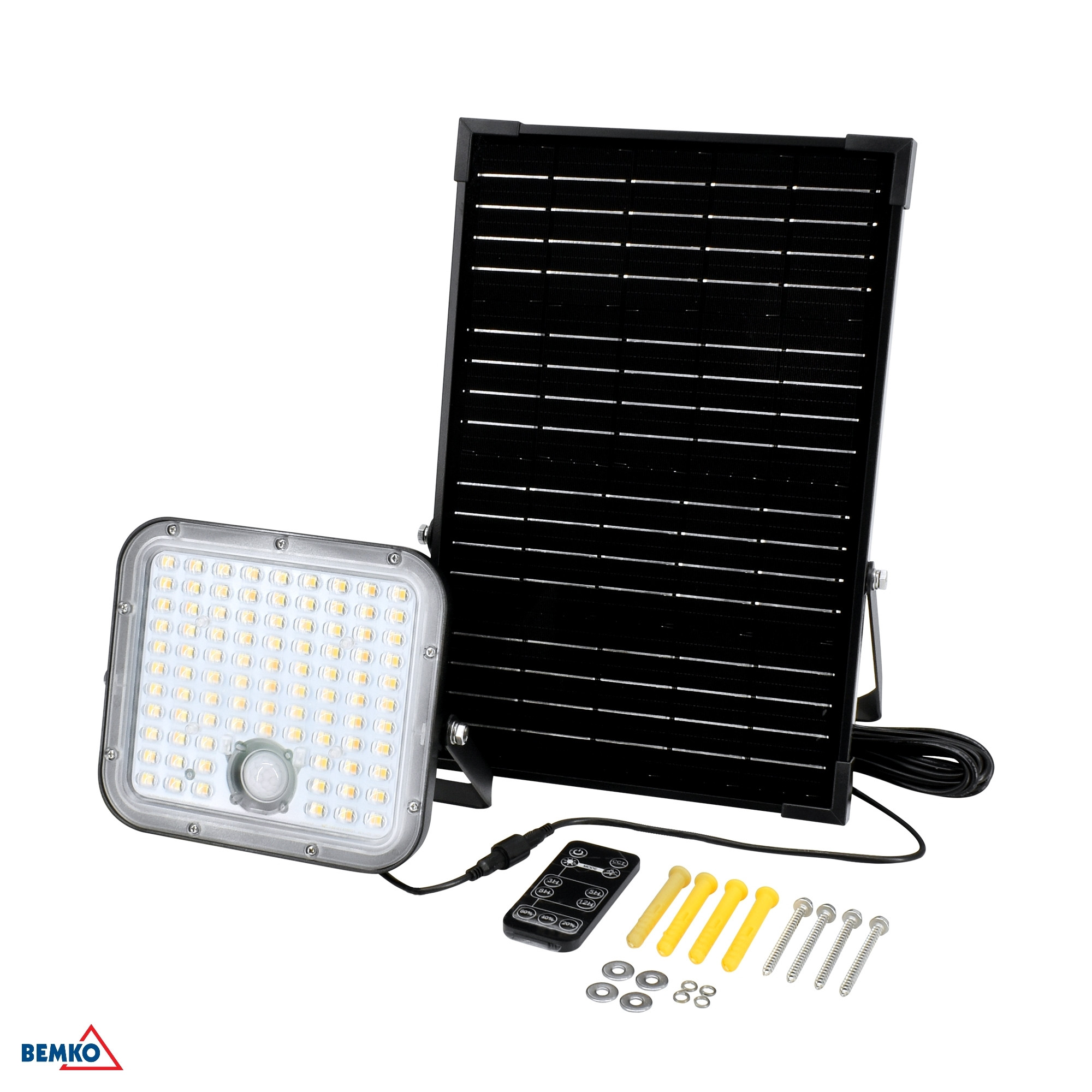 Reflektor Solarny LED Solpar 30W 4800LM 3000/4000K IP65 čierny cz. PIR