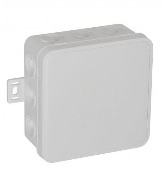 Inštalačná krabica nadomietková prázdna 12 vstupov Viplast V6 klik Biela IP54 85x85x41mm 036-01