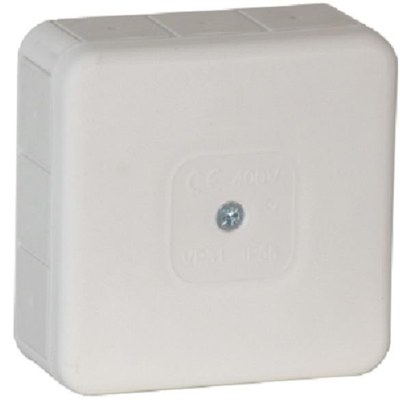Inštalačná krabica nadomietková prázdna 12 vstupov Viplast VP-31 Biela IP55 85x85x37mm 031-01