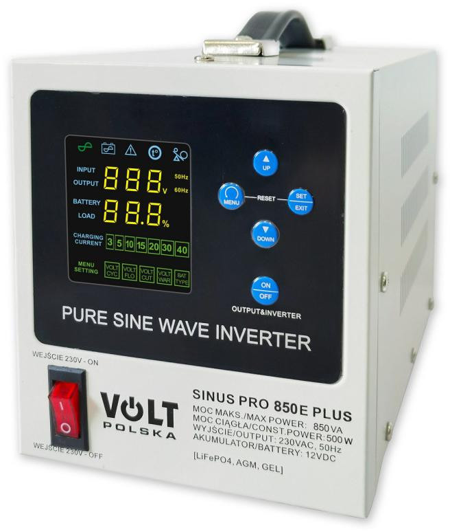 Menič Volt Polska Sinuspro 850E PLUS 2/230V (500/850W) [AGM, GEL, LIFEPO4]