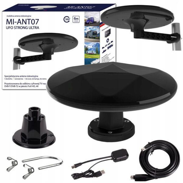 Anténa DVB-T2 Mistral MI-ANT07 UFO - Čierna