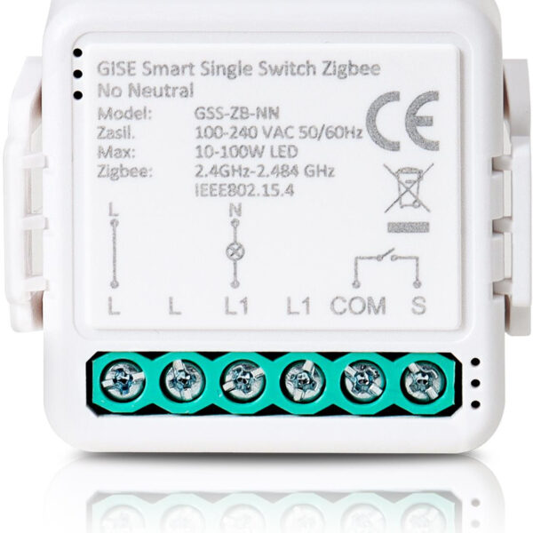 GISE Smart Jednoduchý modul reléový (bez N) Zigbee | Tuya | GSS-ZB-NN