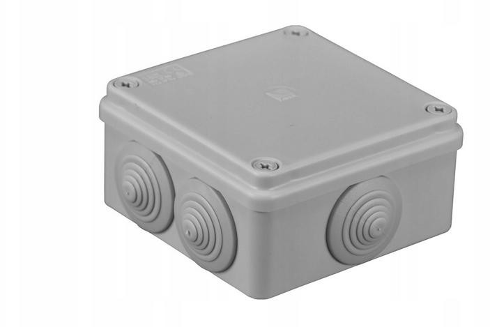 Inštalačná krabica hermetická 100 x 100 x 50 dławik IP65 bezhalogénová, sivá Pawbol S-BOX 106