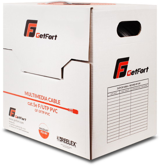 Kábel Krútená dvojlinka Getfort PREMIUM CAT.5E F/UTP PVC 305m