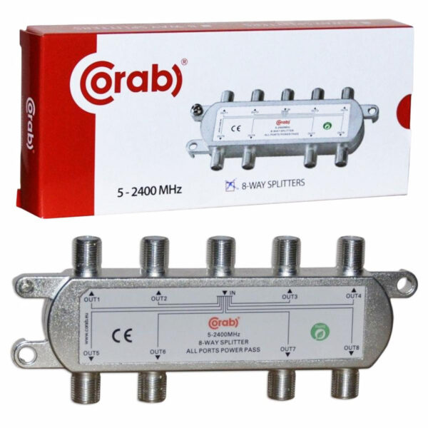Rozbočovač-Splitter 5-2400 Mhz CORAB 8 Priechodný Z Priechodom Napätia