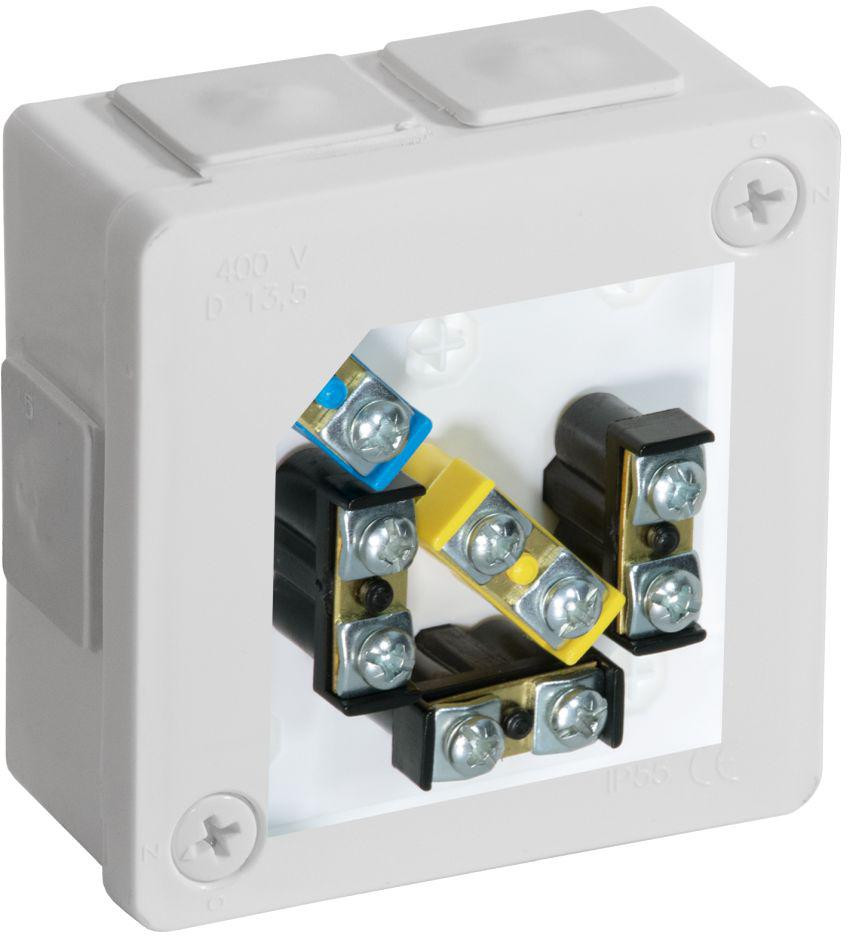Inštalačná krabica nadomietková s svorkami 6 vstupov Viplast VP-22 Biela IP55 86x86x40mm 022-51