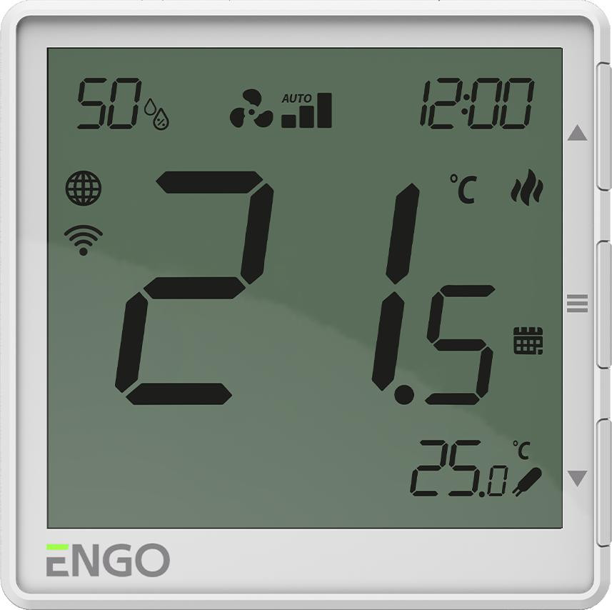 ENGO Controls EFAN-24W - Internetový, podomietkový regulátor klimakonwektorów, Wi-Fi, 24V
