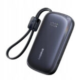 Powerbank Baseus EnerFill FC21 20000 mAh 22,5 W USB-A USB-C čierny s odpojiteľným káblom Lightning