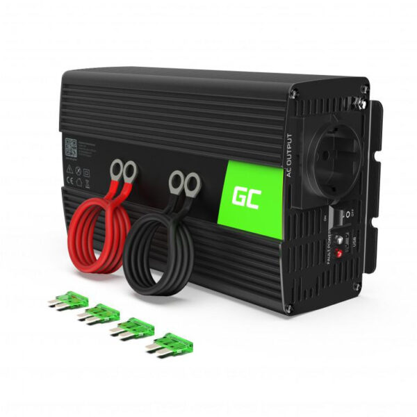 Menič Napätia Invertor Green Cell 24V / 230V 1000W/2000W Modifikovaná Sínus INV23