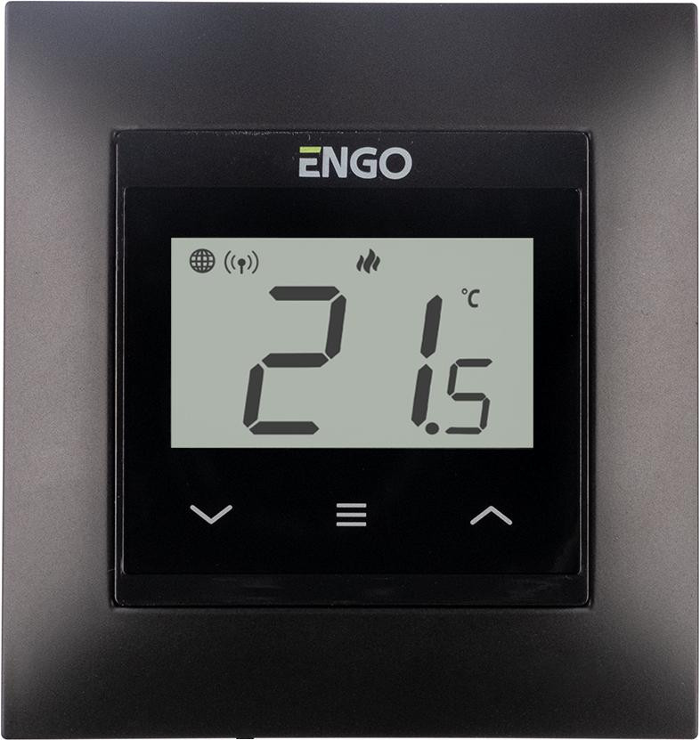 ENGO Controls E55-B - Internetový, podomietkový regulátor teploty do ramki 55x55, Wi-F