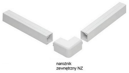 Príslušenstvo pre lišty elektroinštalačných, roh vonkajší Biely NZ 60x40 (1 ks)