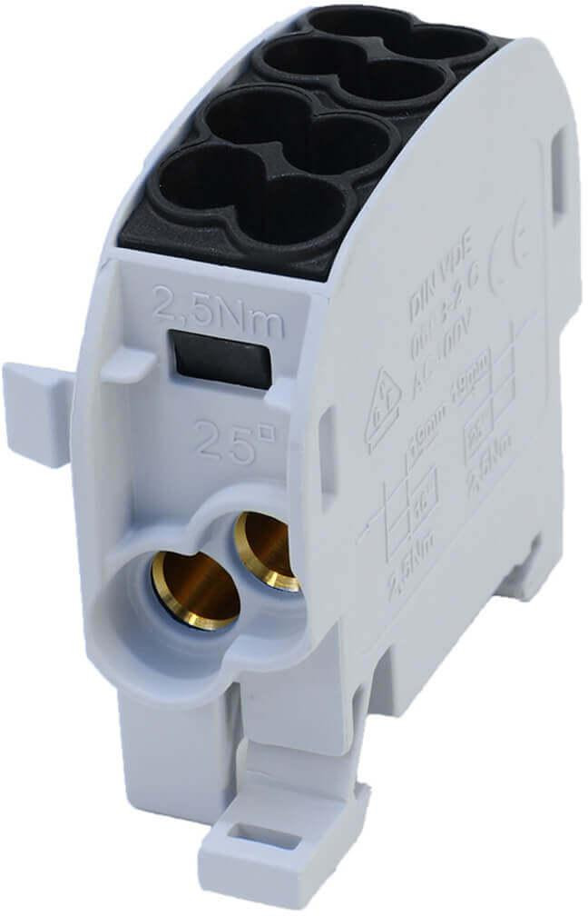 Blok rozvodný odbočovací SCB 25 Al/Cu 80110 Simblock, čierny 81501007