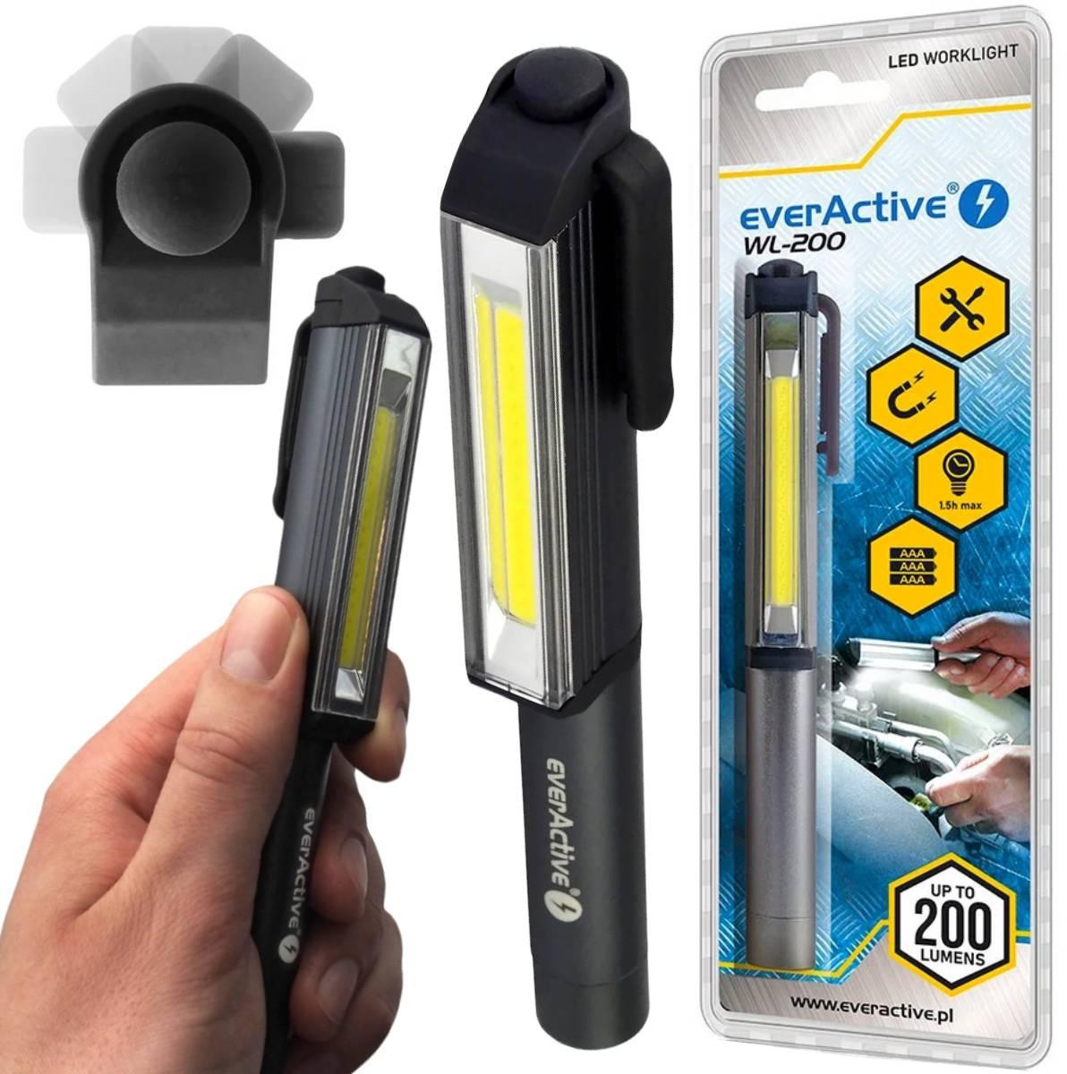 Baterka dielenská inšpekčná COB LED everActive WL-200 3W 200 lúmenov IP44