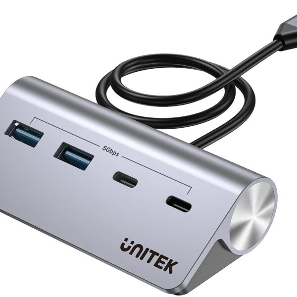 Unitek Hub alumininiowy USB-A/USB-C s 4 portami 5Gbps