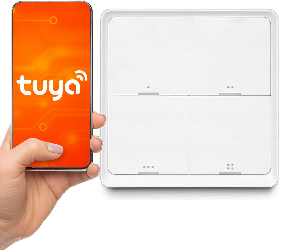 Diaľkový ovládač tlačidlo ZigBee Tuya SC04 Smart 4 kanály 12 scen