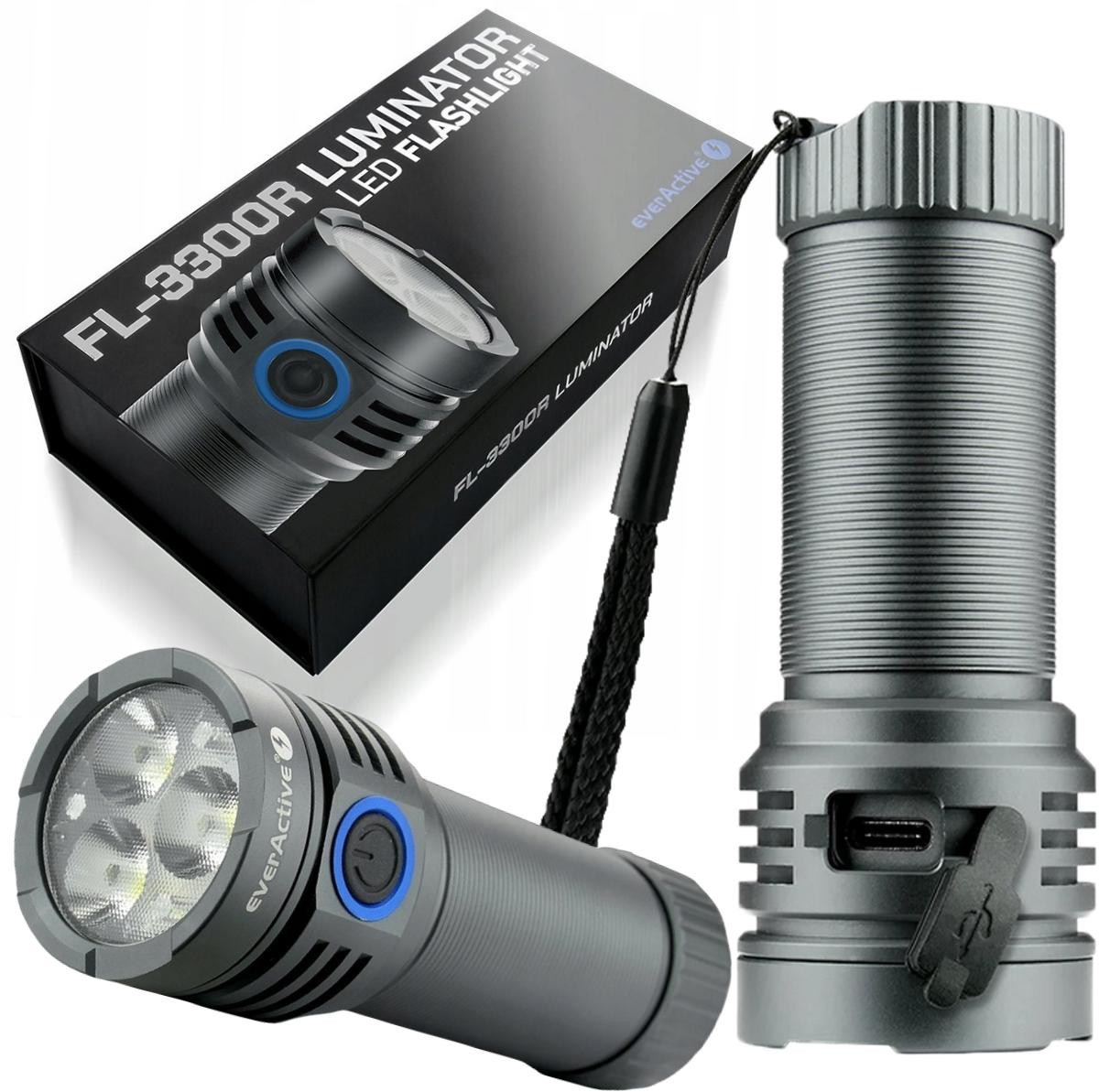 Baterka ručná 3x Osram P9 10W LED everActive FL-3300R Luminator 3300 lúmenov IPX4