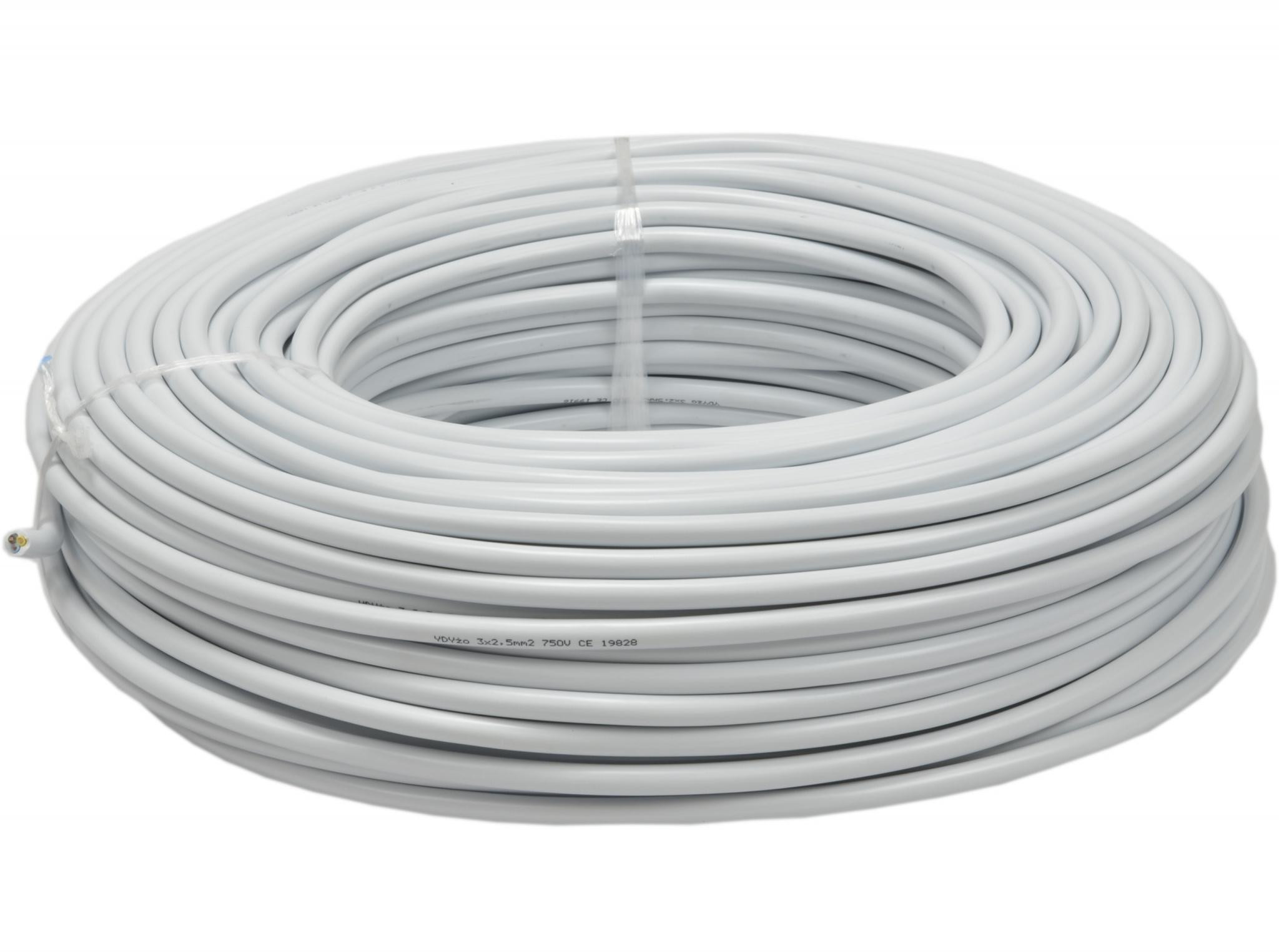 Kábel elektrický drôt okrúhly YDY 450/750V 5x4mm2 100m Mercor