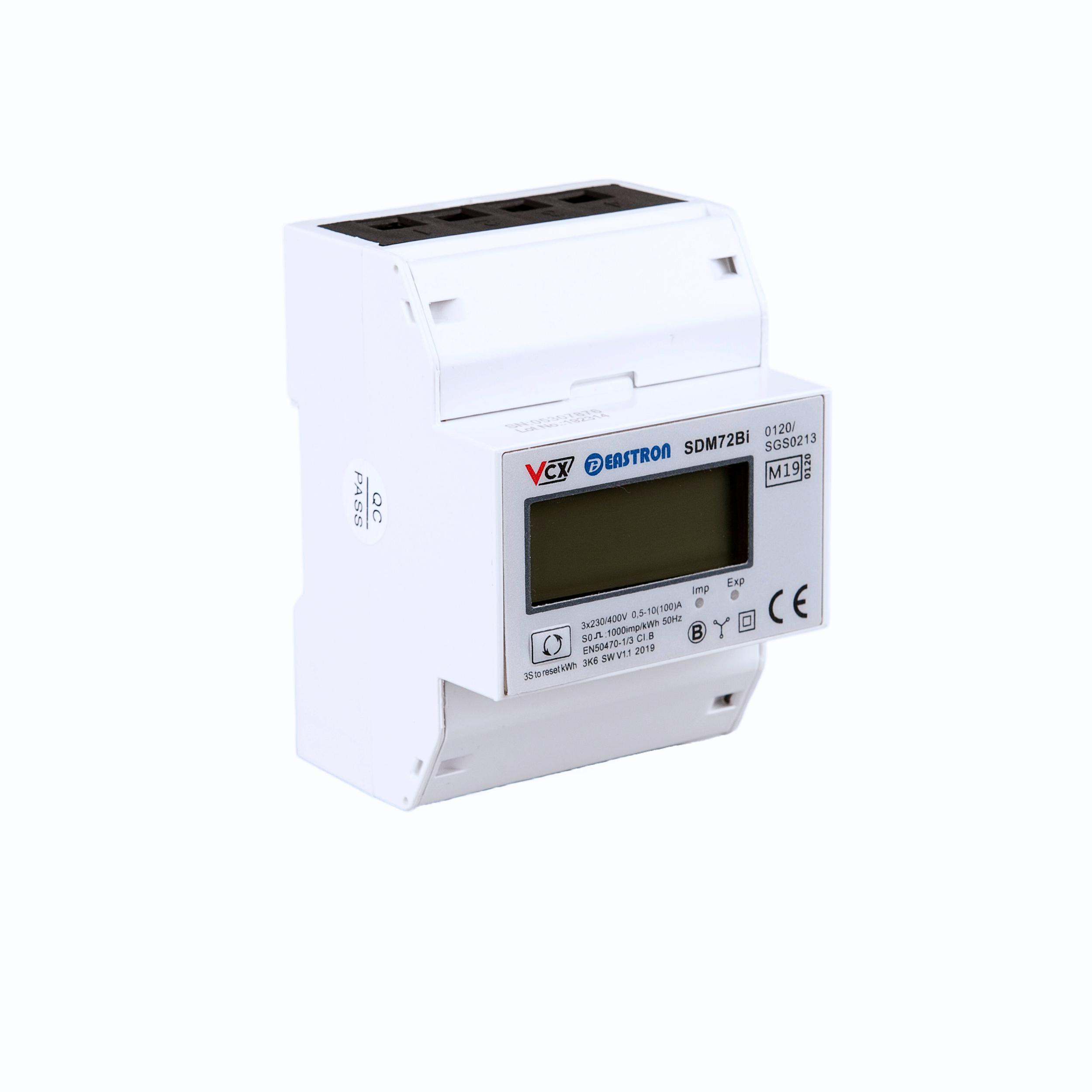 Merač energie elektrycznej (MID) 3-Fázový 230V,100A, Meranie obojsmerný VCX