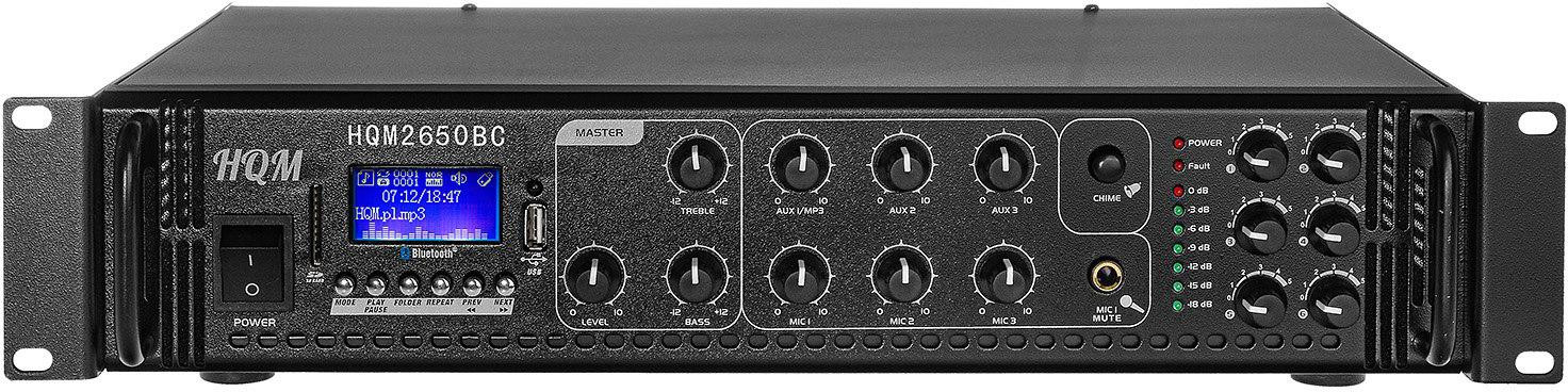 Zosilňovač PA HQM2650BC Radio FM/MP3/BT 650W