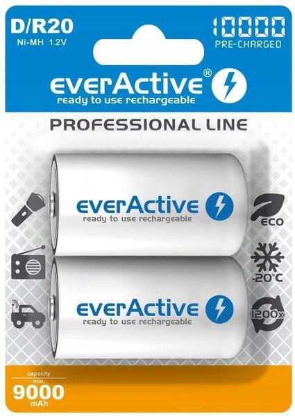 Akumulátory D / R20 Ni-MH everActive 10000mAh Professional Line (box 2 ks)