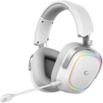 Slúchadlá Rampage Retsu Slúchadlá bezdrôtové nauszne BT 2.4G RGB biele – Obrázok 6