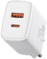 Nabíjačka Sieťová Baseus Compact Quick Charger CCXJ-B02 20W 1x USB-A 1x USB-C PD 3.0 QC 3.0 Biela – Obrázok 5