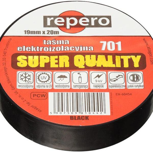 Páska Izolačná Repero 701 Čierna 19MMX20M