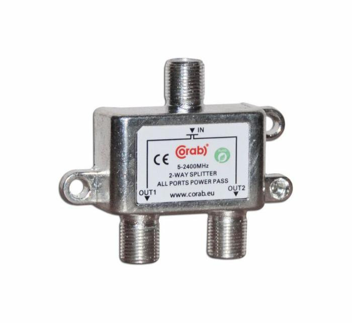 Rozbočovač-Splitter 5-2400 Mhz CORAB 2 Priechodný Z Priechodom Napätia