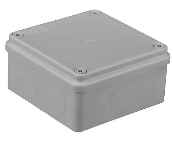 Inštalačná krabica hermetická 100 x 100 x 50 bez tlmiviek IP65 bezhalogénová, sivá Pawbol S-BOX 116