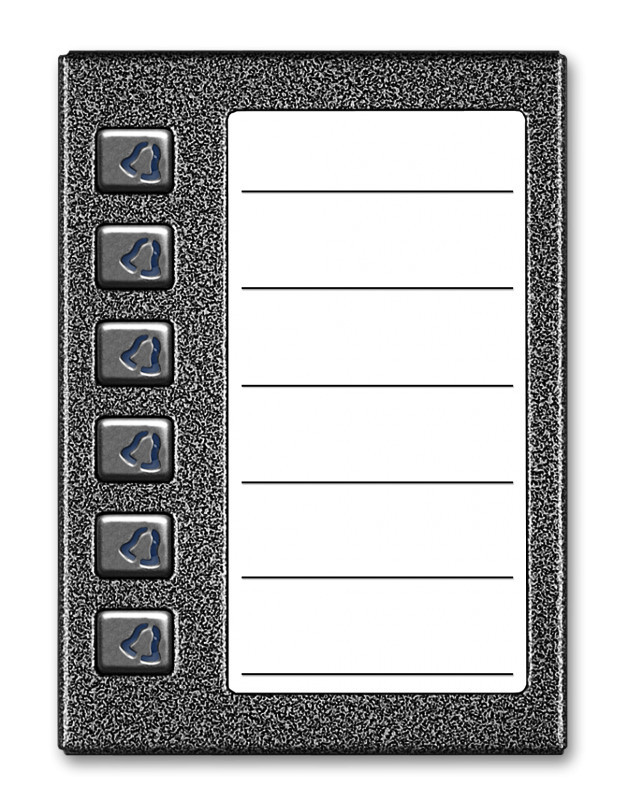ACO CDN-6NP ST Podsvietený panel lišty pre nájomníkov s 6 tlačidlami