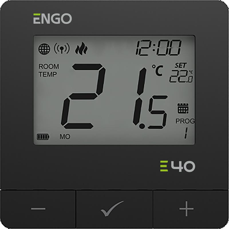 ENGO Controls E40-BATB - Programovaný, Internetový, nadomietkový regulátor teploty ZigBee/868