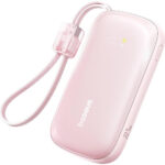 Powerbank Baseus EnerFill FC21 20000 mAh 22,5 W USB-A USB-C ružový s odpojiteľným káblom Lightning