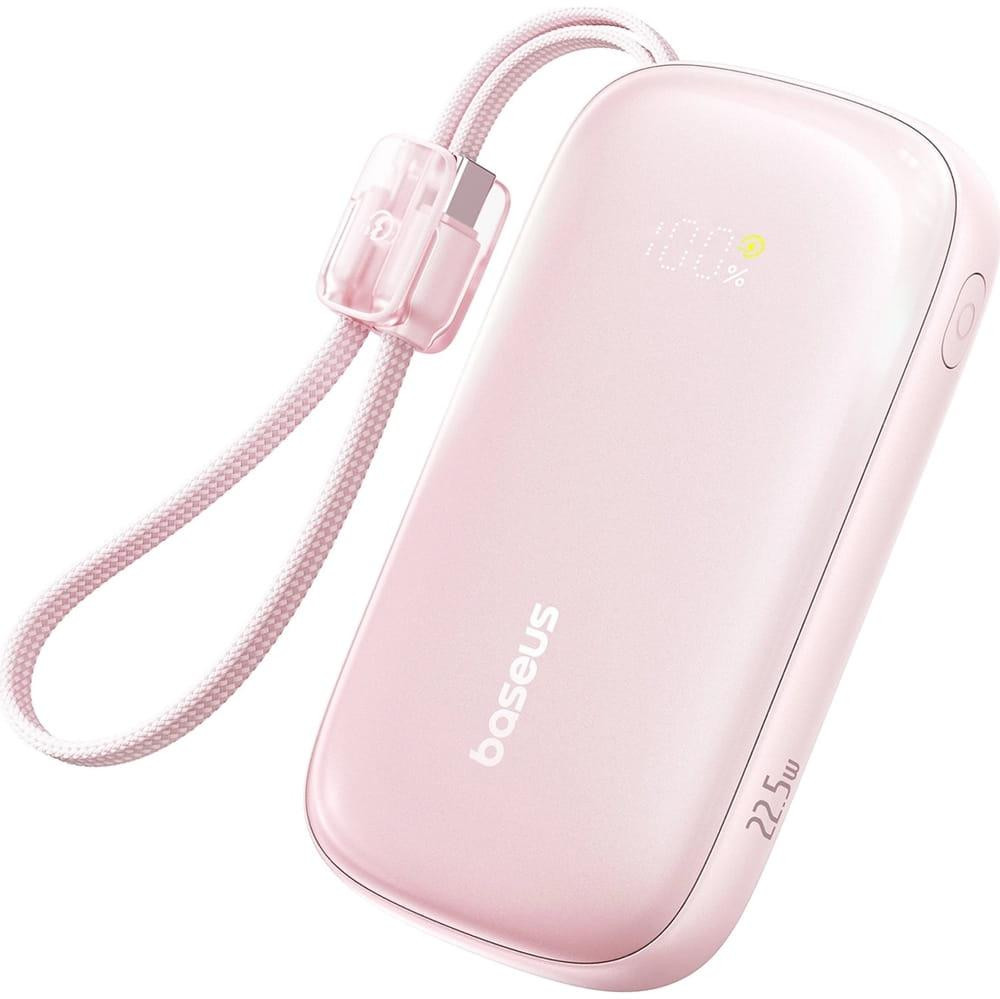 Powerbank Baseus EnerFill FC21 20000 mAh 22,5 W USB-A USB-C ružový s odpojiteľným káblom Lightning