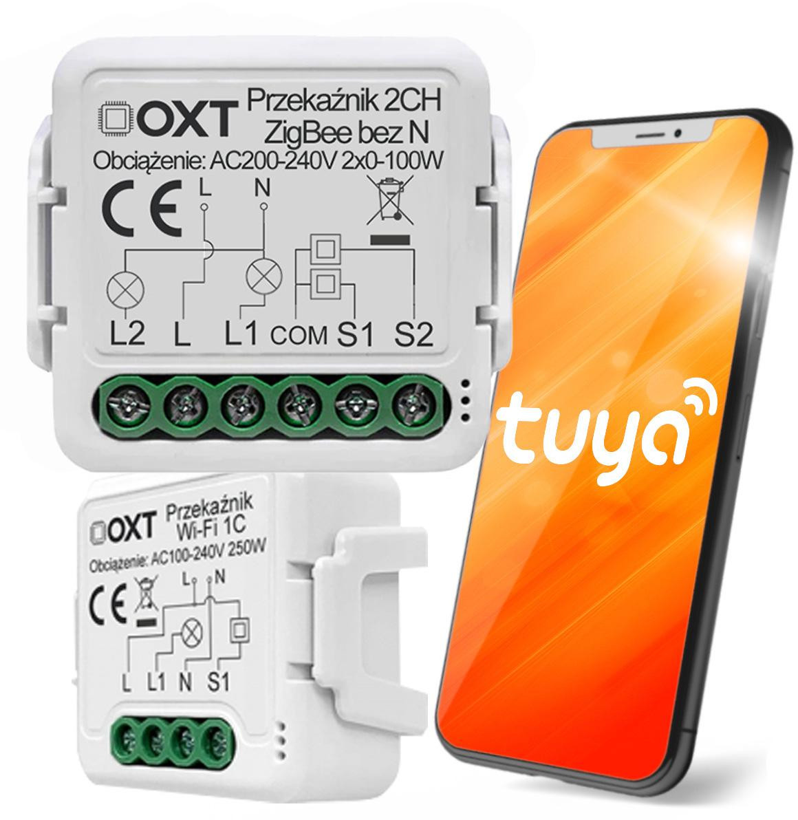 Modul OXT MINI relé 2 obw. bez N ZigBee Tuya T272