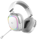 Slúchadlá Rampage Retsu Slúchadlá bezdrôtové nauszne BT 2.4G RGB biele – Obrázok 4